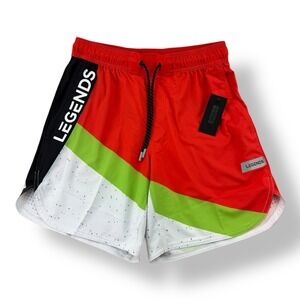 LEGENDS Red Green White Luka Shorts‎ Linerless Polyester Spandex Men's Small NWT